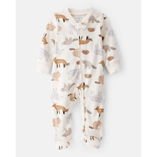 Baby Boy Fox Print 100% Cotton Long-Sleeve Sleep & Play Pajamas - Ivory - Carter's | Carter's