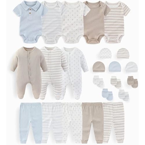 JELYLOVE Unisex Baby Boy Girl Clohtes Pants Sets 23 pack Cotton Casual New born Clothing Comfort Infant Birthday Outfit