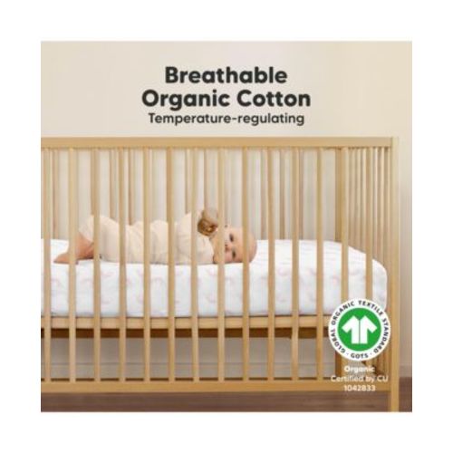 2pk Soothe Fitted Crib Sheets Neutral, Baby Crib Sheets, Fits Standard Nursery Baby Mattress