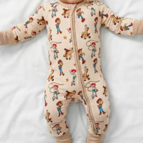 Cowboys Horses Baby Bamboo Zipper Romper Pajamas – MIOZING