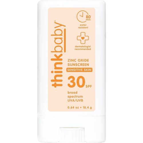Thinkbaby Baby Sunscreen Stick for Sensitive Skin SPF 30, 0.64oz, Vegan