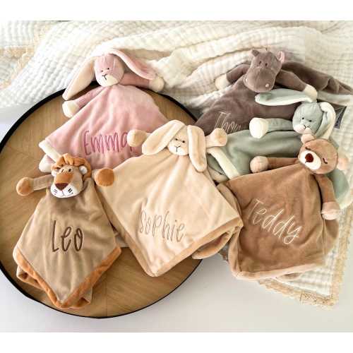 Embroidered lovey for baby, Baby lovey, Personalized baby gift, baby security blanket, Gift for new baby