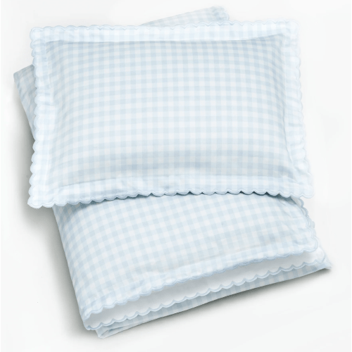 Picnic Gingham Toddler Pillow - Blue