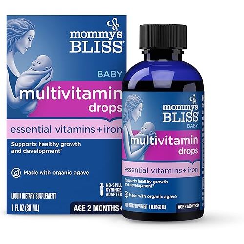 Mommy's Bliss Baby Multivitamin + Iron, Daily Essential Vitamins for Immune Support, Healthy Growth & Bone Development*, Age 2 Months+, 30 ml, Liquid