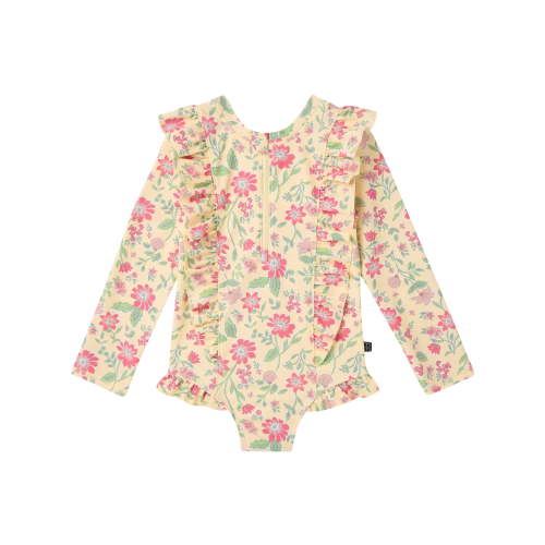 Modern Moments by Gerber Baby and Toddler Girl Rash Guard with Ruffles, Sizes 0/3M-5T