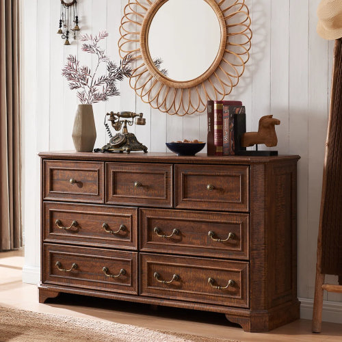 Lark Manor™ Armaan Vintage Farmhouse 7 Drawers Dresser & Reviews | Wayfair