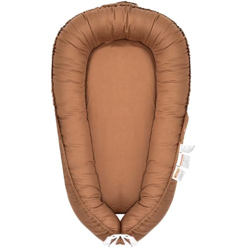 Baby Lounger, Infant Nest Cover, Newborn Lounger Cover Co Sleeper for Baby 0-24 Months, 100% Cotton Breathable Cosleeper for Baby in Bed, Soft Baby Essentials Gifts, Machine Washable (Brown)