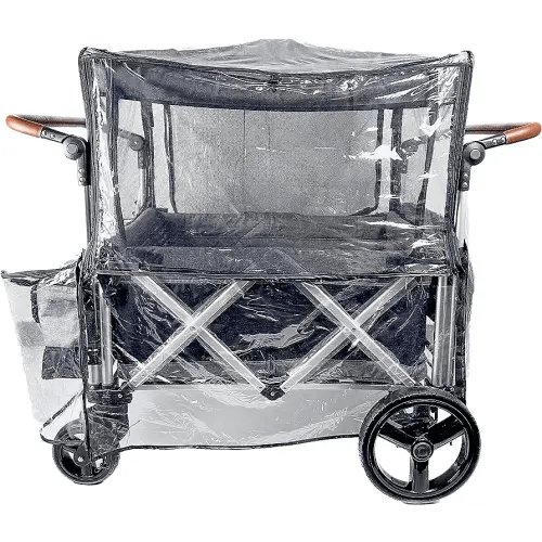 Big Size Rain Cover for Stroller, Mosquito Net for Trolley Cart, 2in1 Big Cover with Window for Picnic Camping Wagon Stroller Waterproof Windproof Accessories (Cart Not Included)