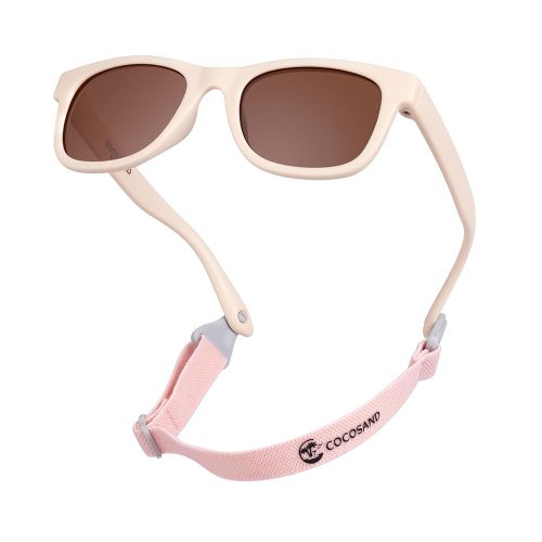 COCOSAND Flexible Baby Sunglasses with Strap Polarized UV Protection for Toddler Infant Newborn Boy Girl Age 0-24 Months
