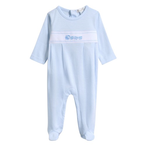Kids' Striped Smocked Pima Cotton Footie