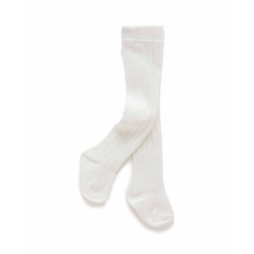 White Rib Tights - Baby & Kids Accessories - Purebaby - Purebaby