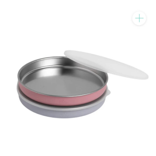 7.8" Stainless Steel Non-Divided Plates with Normal Sleeve (Blush/Lilac)