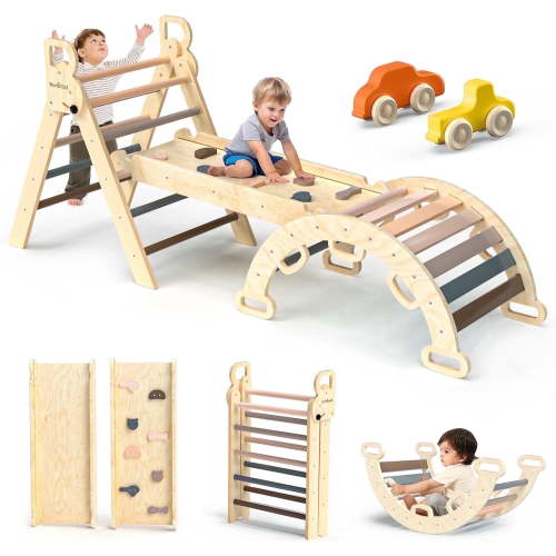 Bluewood Montessori Triangle Climbing Set, Indoor Playground for Kids, 3-Piece