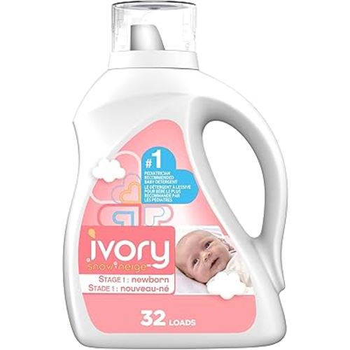Ivory Snow Newborn Baby Liquid Laundry Detergent, 32 Count, 46 fl oz, 1.36L
