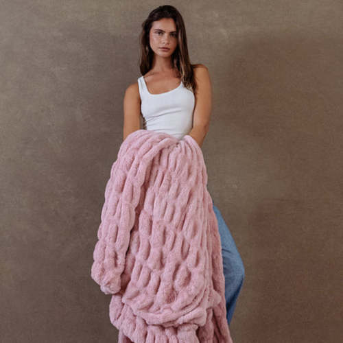 Blush Pink Blanket | Rosewater | Lola Blankets