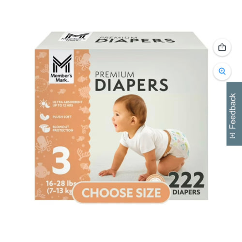 Member's Mark Premium Baby Diapers size 3