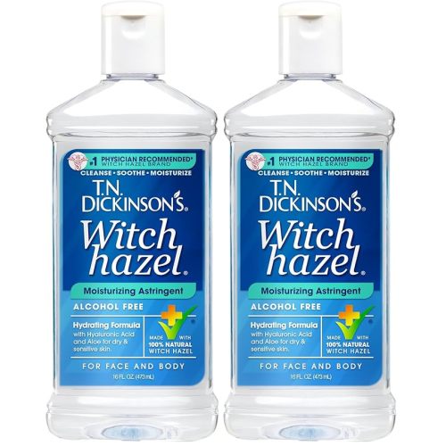 T.N. Dickinson's Witch Hazel Alcohol-Free Moisturizing Astringent, Made with 100% Natural Witch Hazel 16 oz (Pack of 2)