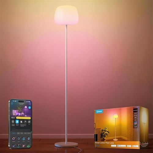 Govee Lantern Floor Lamp, Halo Gradient RGBIC Smart Corner Lamp with LuminBlend+, 1000K-10000K, Matter Compatible, 100+ Scene Modes, Music Sync, 1400lm, Modern Floor Lamps for Living Room, White