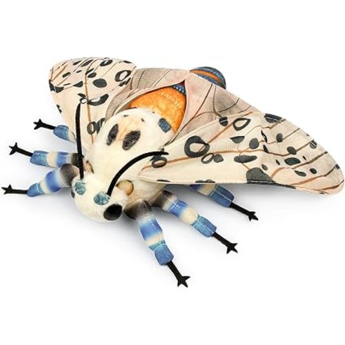 Leopard Moth Plush Toy, Giant 11in Stuffed Animal, Realistic Soft Big Moth Plushie Model Toy, Unique Plush Gift Collection for Kids