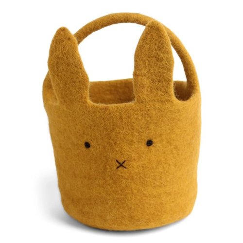 Gry & Sif - Felt Bunny Basket, Ochre - Gus and Ruby Letterpress