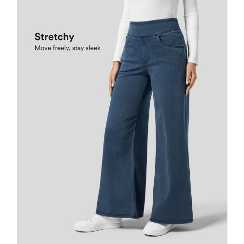 Halara Flex™ High Waisted Pockets Wide Leg Loose Work Jeans