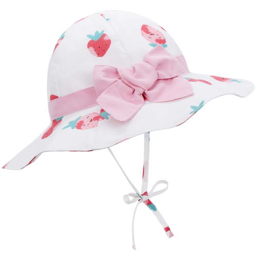 American Trends Baby Sun Hat Toddler Baby Girl Hats UPF 50+ Sun Protection Hat Summer Beach Wide Brim Bucket Caps Sunhat for Baby Girl Infant Kids Strawberry-Pattern M
