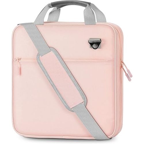 MoKo 3 Ring Zipper Binder, 700 Sheets, Pink & Gray