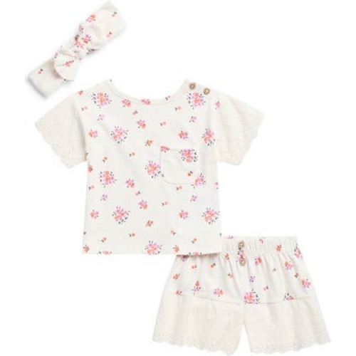 Floral Pocket T-Shirt, Shorts & Headband Set