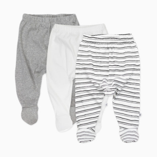 3-Pack Organic Cotton Footed Harem Pants - Sketchy Stripe