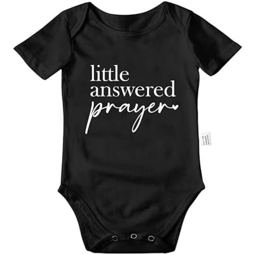 Little Answered Prayer Bodysuit, Baby Pride Outfit, Gender Neutral Baby Clothes, Boys Girls Short Sleeve Outfits