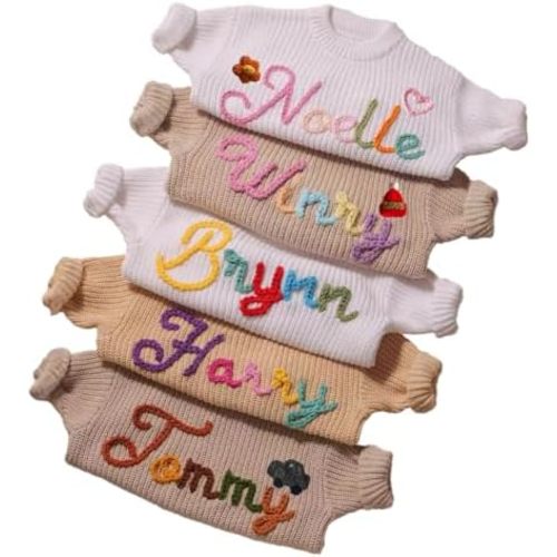 Personalized Baby Sweater with Name Custom Sweater for Newborn Boy Girl Embroidered Gift for Baby Shower Birthday Christmas