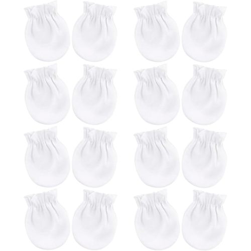 BQUBO Newborn Infant Toddler Mittens No Scratch Cotton Elastic Wrist Gloves Hypoallergenic for 0-6 Months Baby Boys Girls