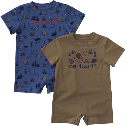 Carhartt Baby Boys' Set of Two Short Sleeve Shorts Knit Romper Set