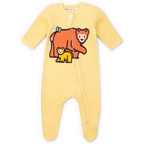 monica + andy Double Zipper One Piece, 100% Organic Baby Clothes for Girls & Boys, Unisex, Preemie, Newborn & Infant Sizes