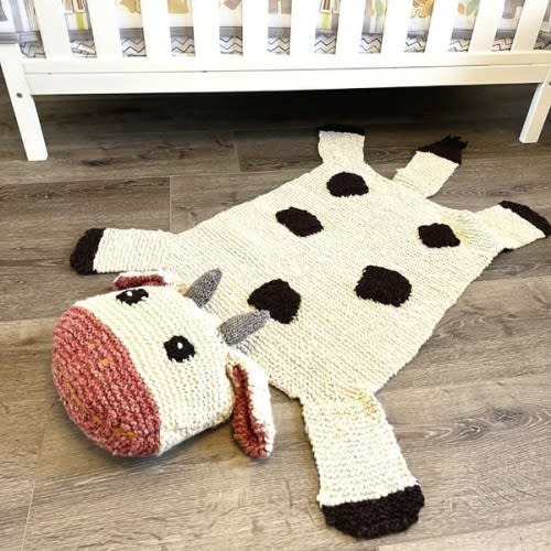 Organic Wool Play Mat + Nursery Rug, Cow - Finn + Emma | Maisonette