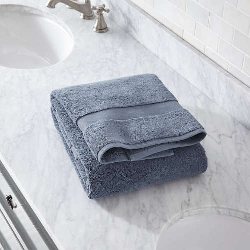 Classic Organic Turkish Cotton Evening Blue Bath Towel