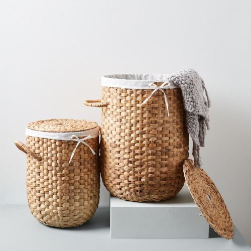 Small Round Rattan Woven Hamper