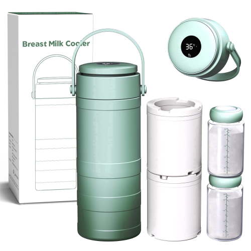 Portable Breast Milk Cooler with Temp Display, 20oz Breastfeeding Essentials, 360° All-Round Cooling Keeps Milk Fresh for 24 Hours, for Travel Outdoor Mom and Dad