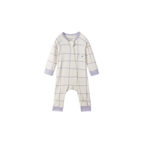 Baby Organic Cotton Zip-up Bodysuit-Milky