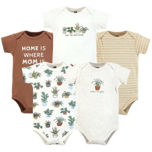 Hudson Baby Cotton Bodysuits, Plants, 12-18 Months