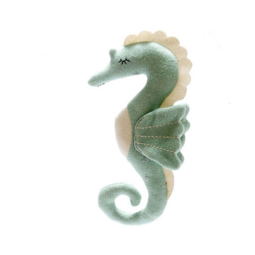 Sea Green Seahorse- Organic Cotton Knit Plush