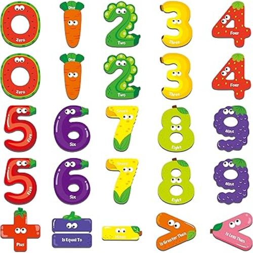 Magnetic Numbers & Math Symbols, Educational Learning Tool for Kids Math Recognition 25PCS Magnets Include 20PCS 0-9 Numbers & 5 Math Symbols (Greater Than/Less Than/Equal to/Plus/Minus) for Toddlers