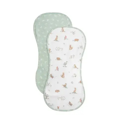 Living Textiles 2 Pack Burp Cloths Australiana | Baby Bunting AU