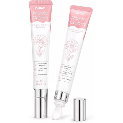 Nuliie 2-Packs Nipple Cream for Nursing, with Ceramic Applicator,1.48 fl oz