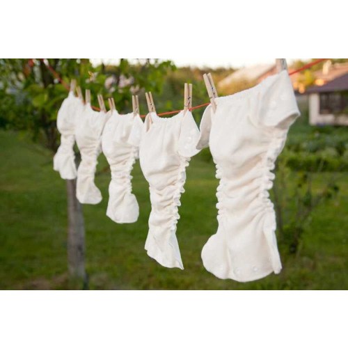 5 pc Hemp organic cotton cloth diaper pack + 1pc pure merino wool diaper cover