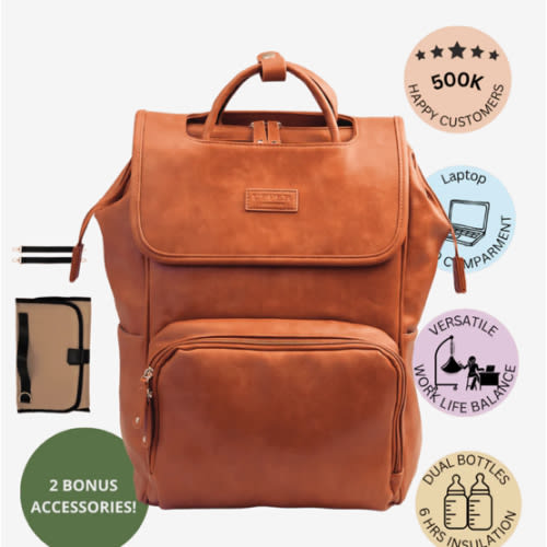 UPPER Leather Diaper Bag Backpack