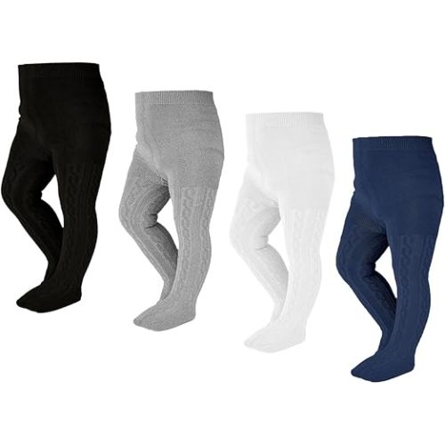 EPEIUS Baby Girl Tights Thick Cable Knit Leggings Stockings Cotton Pantyhose for Newborn Infant Toddler 3/4/5/6 Pack