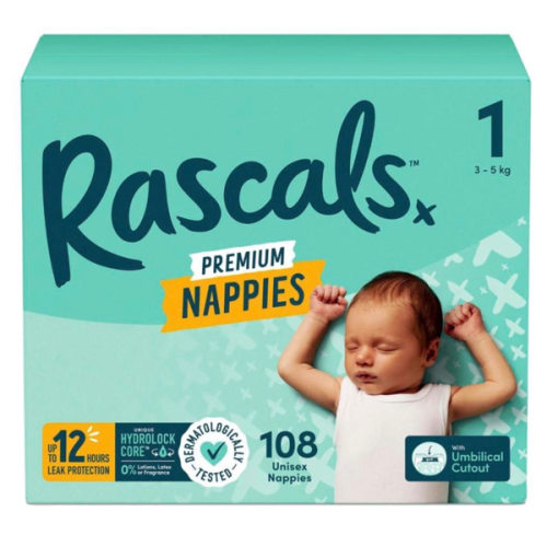 Rascals Premium Nappies Size 1