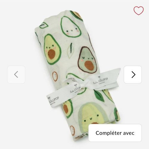 Couverture Mousseline Bambou - Avocat - Loulou Lollipop – CLÉMENT
