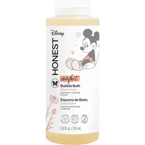The Honest Company Foaming Bubble Bath Gentle Enough for Baby Dermatologist Tested Tear-Free Hypoallergenic Disney’s Mickey Mouse Comfort Sweet Cream 12 fl oz